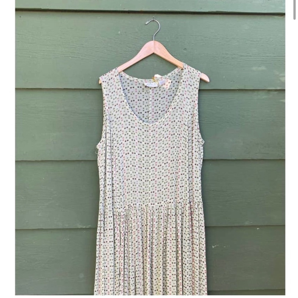90s Sheer Tank Dress Green
